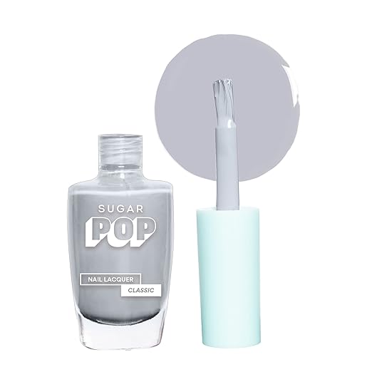 SUGAR POP Nail Lacquer - 20 Silver Crown (Grey) 10 Ml - Dries In 45 Seconds - Quick-Drying, Chip-Resistant, Long-Lasting. Glossy Finish High Shine Nail Enamel/Polish For Women.