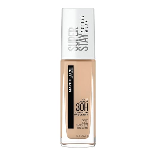 Maybelline New York Super Stay Full Coverage Active Wear Liquid Foundation, Matte Finish with 30 HR Wear, Transfer Proof, 120, Classic Ivory, 30ml