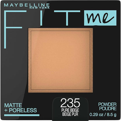 Maybelline New York Powder Foundation, Pressed Powder Compact, Mattifies Skin, Incl. Mirror and Applicator, Fit Me, 120 Classic Ivory, 8.5g