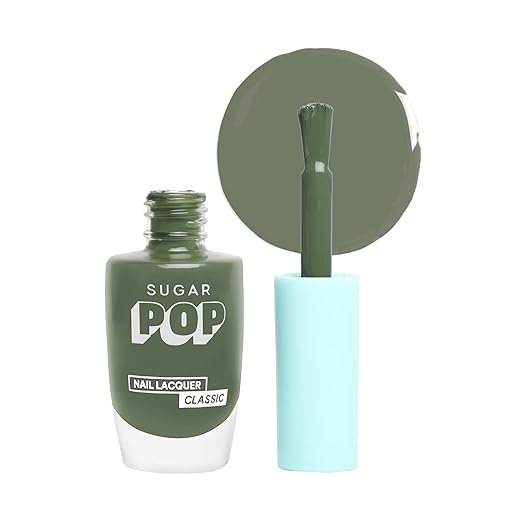 SUGAR POP Nail Lacquer - 24 Keen Green (Olive Green) 10 Ml - Dries In 45 Seconds - Quick-Drying, Chip-Resistant, Long-Lasting. Glossy Finish High Shine Nail Enamel/Polish For Women.