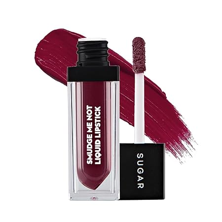 SUGAR Cosmetics - Smudge Me Not - Liquid Lipstick - 08 Wine And Shine (Sangria) - 4.5 ml - Ultra Matte Liquid Lipstick, Transferproof and Waterproof, Lasts Up to 12 hours