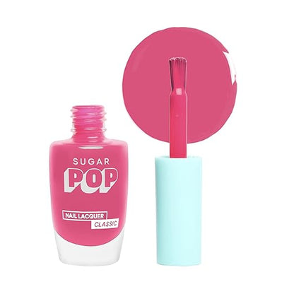 SUGAR POP Nail Lacquer - 10 Call Me Hot (Fuschia Pink)10 ml - Dries in 45 seconds - Quick-drying, Chip-resistant, Long-lasting. Glossy finish Nail Enamel/Polish.