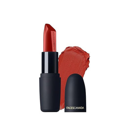 FACES CANADA Weightless Matte Lipstick - Forever Red 03 (Red), 4.5g | Highly Pigmented Lip Color | Smooth One Stroke Glide | Moisturizes & Hydrates Lips | Vitamin E, Jojoba & Almond Oil Enriched