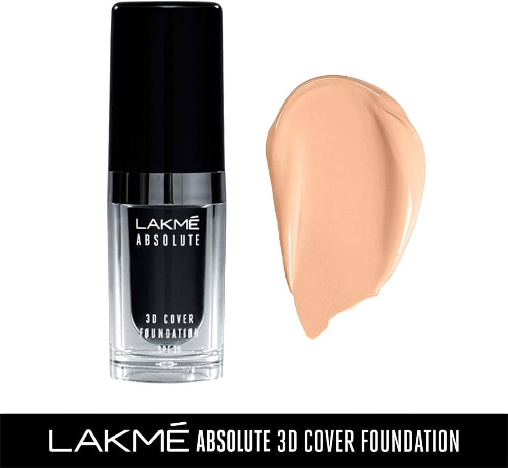 LAKMÉ Absolute 3D Cover Liquid Foundation, Velvet Finish, Cool Cinnamon, 15ml.