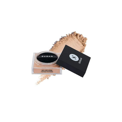 SUGAR Cosmetics - Set The Tone - Tinted Powder - 15 Cappuccino (Light-Medium Tones) - Long Lasting Tinted Powder for Matte Finish