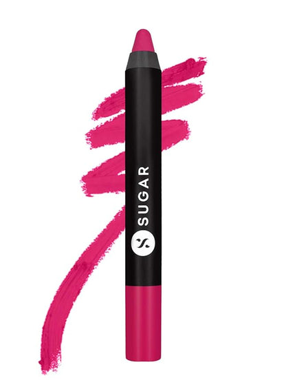 SUGAR Matte as Hell Crayon Lipsticks for Women | Lasts Upto 12hrs | Lip Crayon with Sharpener | 2.8gm - 17 Brandy Harrington (Rusty Reddish Pink)