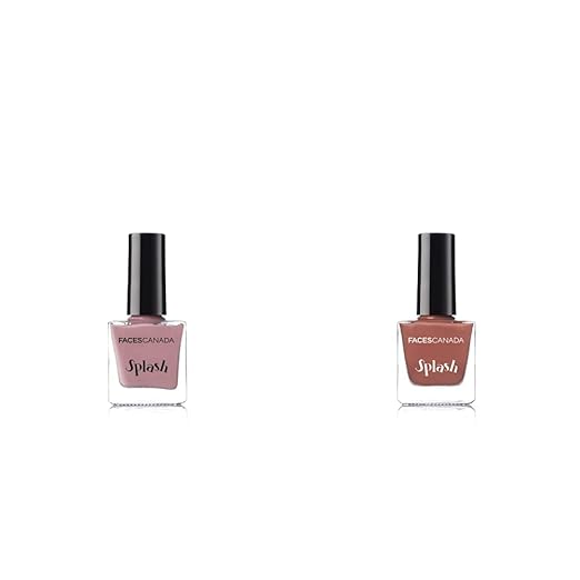 Faces Splash Glossy Nail Enamel, Floral Dream 56, 8 ml and Faces Splash Glossy Nail Enamel, Plum 207, 8 ml