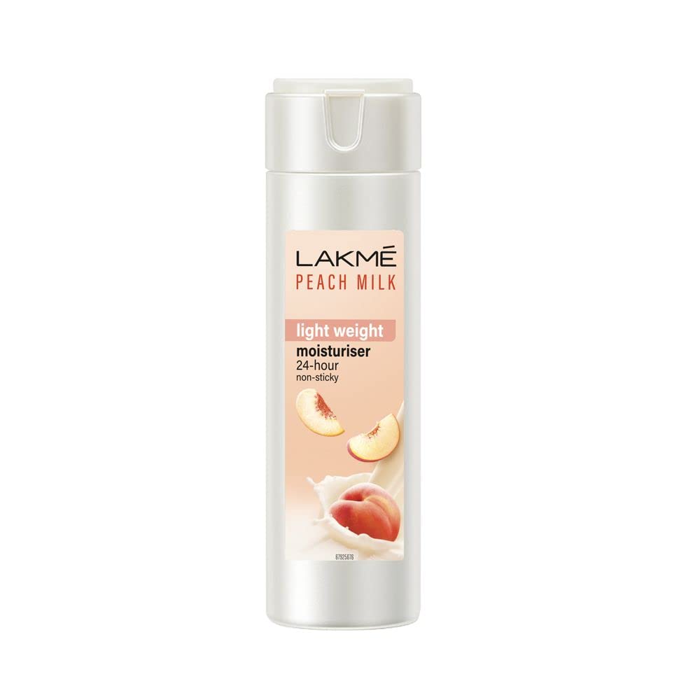 Pack of 2 LAKMÉ Peach Milk Face Moisturizer 200 ml, Daily Lightweight Lotion with Vitamin C & Vitamin E for Soft Glowing Skin - Non Oily 12h Moisture