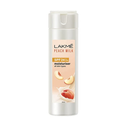 Pack of 2 Lakme Peach Milk Face Moisturizer SPF 24 PA++ 120 ml, Daily Light Sunscreen Lotion with Vitamin C for Glowing Skin - Sun Protection