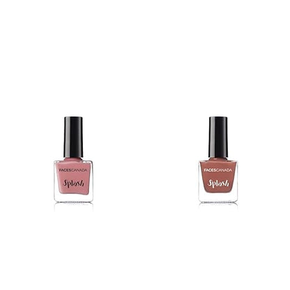 Faces Splash Glossy Nail Enamel, Ignite 35, 8 ml and Faces Splash Glossy Nail Enamel, Plum 207, 8 ml