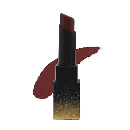 SUGAR Cosmetics - Nothing Else Matter - Longwear Matte Lipstick - 34 Brownie Point (Brown Toned Burnt Orange/Reddish Brown) - 3.5 gms - Water-Resistant, Premium Matte Lipstick, Paraben Free