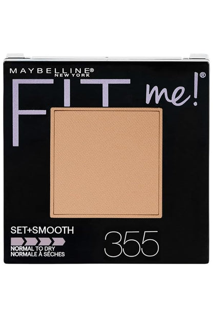 Maybelline New York Powder Foundation, Pressed Powder Compact, Mattifies Skin, Incl. Mirror and Applicator, Fit Me, 230 Natural Buff, 8.5g