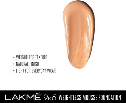 LAKME 9 to 5 Weightless Foundation Mousse Beige - Vanilla, 25 gm