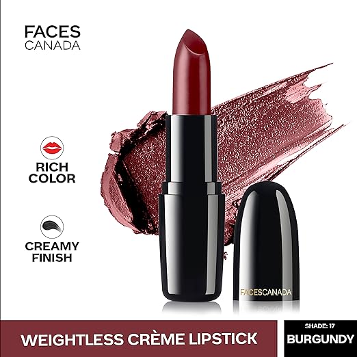 FACES CANADA Weightless Creme Finish Lipstick - Sweet Mocha (Brown), 4g | Creamy Finish | Smooth Texture | Long Lasting Rich Color | Hydrated Lips | Vitamin E, Jojoba Oil, Shea Butter, Almond Oil