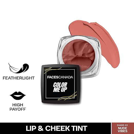 FACESCANADA Color Me Up Lip & Cheek Tint - Berry Pick 04, 3g | Feather-Light Creamy Texture | High Payoff | Smooth Natural Finish | Buildable Coverage & Color | Blends Easily | With Pomegranate Seed Oil