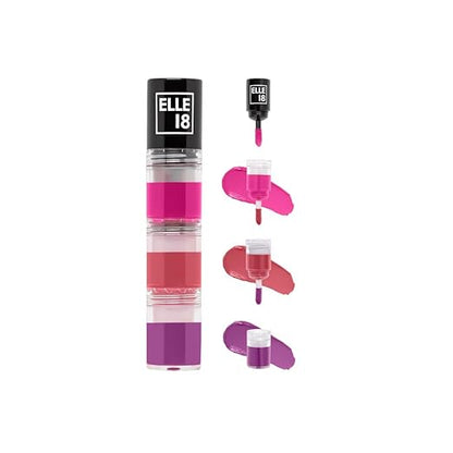 Elle 18 Lip Stack | 3 in 1 Liquid Lipstick | Music Fest, 5g