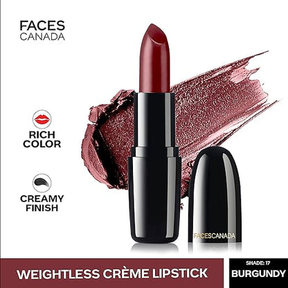 FACES CANADA Weightless Creme Finish Lipstick - Summer Ready (Nude), 4g | Creamy Finish | Smooth Texture | Long Lasting Rich Color | Hydrated Lips | Vitamin E, Jojoba Oil, Shea Butter, Almond Oil