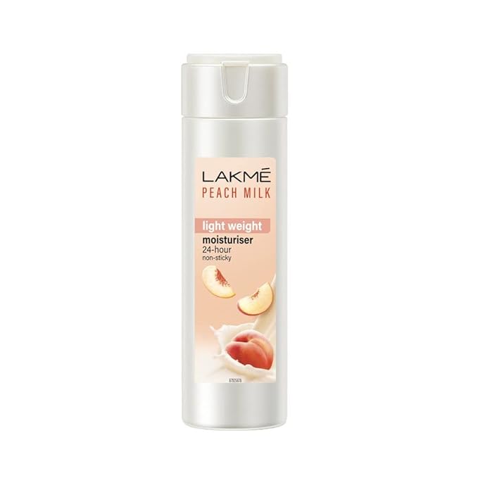 Lakme Peach Milk Face Moisturizer 200 ml, Daily Lightweight Lotion with Vitamin C & Vitamin E for Soft Glowing Skin - Non Oily 12h Moisture for Women