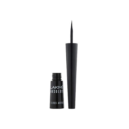 Lakme Absolute Gloss Artist Liquid Eye Liner, Black, Smudge Proof, Long Lasting, 2.5 ml