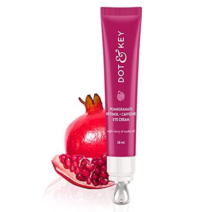 Dot & Key Pomegranate Retinol + Caffeine Eye Cream | Smoothens Fine Line & Wrinkles | Fades Dark Circles | Locks Moisturizer to Prevent Dryness | Improves Skin Elacticity & Firmness | 20ml