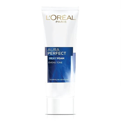 Pack of 2 L'Oreal Paris Aura Perfect Milky Foam Facewash, Cleansing + Brightening, With Tourmaline Gemstone + Vitamin C, 2*100ml