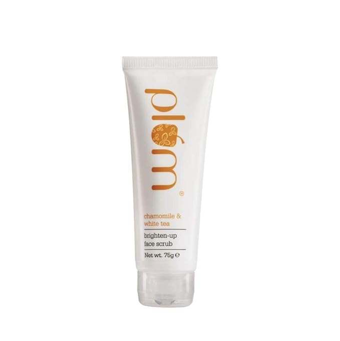 Plum Chamomile & White Tea Brighten Up Face Scrub | Gentle Exfoliation & De-tanning | For Normal, Combination Skin | 75ml