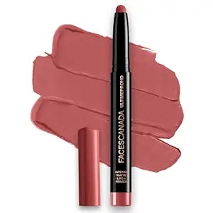 FACES CANADA Ultime Pro HD Intense Matte Lips + Primer - Tea Rose 10, 1.4g | 9HR Long Stay & FACES CANADA Ultime Pro Intense Gel Kajal 3-in-1 Kajal, Eyeliner, Smokey Eyeshadow