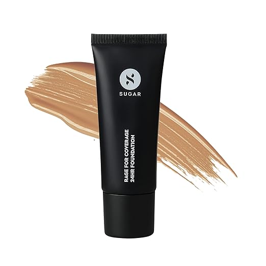 SUGAR Cosmetics Rage For Coverage Foundation - 48 Irish - Medium Tan, Neutral Undertone - 25 ml - Full Coverage, Ultra Creamy Longlasting Foundation Luminous Finish