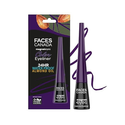 FACESCANADA Magneteyes Color Eyeliner - Graceful Burgundy, 4 ml | Glossy Finish | 24HR Long-lasting | Waterproof | Smudgeproof | Precise Application | Intense Color Payoff| Almond Extract & Vitamin E