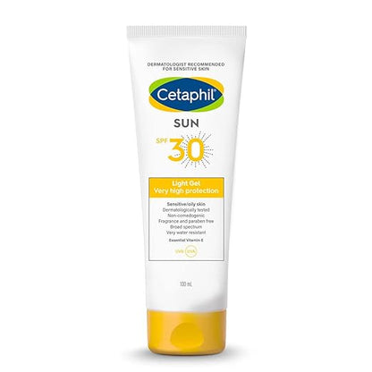 Cetaphil Sun SPF 30 Sunscreen, Very High Protection Light Gel, Water Resistant, 100 ml