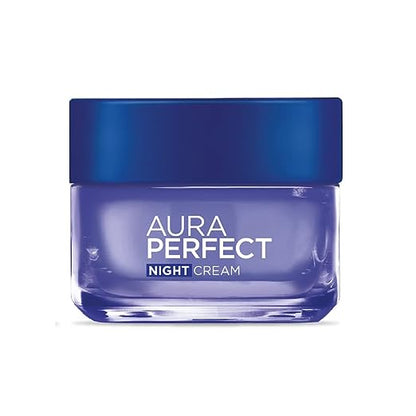 L'Oreal Paris Aura Perfect Night Cream, Moisturising and Brightening, With Vitamin C + Vitamin E + Tourmaline Gemstone, 50ml