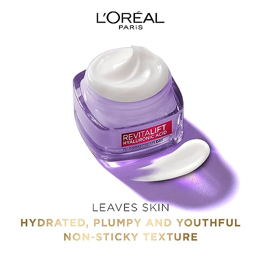 L'Oreal Paris Day Cream for Women, Hydrates and Replumps, For Radiant Skin, Revitalift Hyaluronic Acid, 15ml