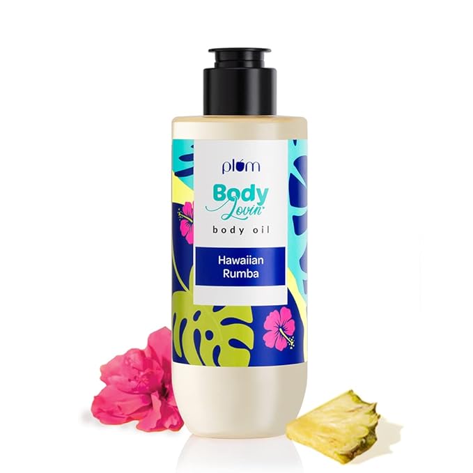 Plum BodyLovin' Hawaiian Rumba Body Oil | Intense Moisture & Instant Glow | Long Lasting Fresh Beachy Fragrance | Non-Greasy & Lightweight | Soft & Nourished Skin | For Dry To Very Dry Skin (200 ml)