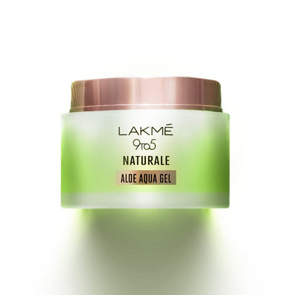 Lakme 9 to 5 Naturale Aloe Aqua Hydrating Face Gel 50 g, with 100% Natural Aloe Vera, Lightweight Cooling Moisturizer - Moisturizes & Brightens Skin