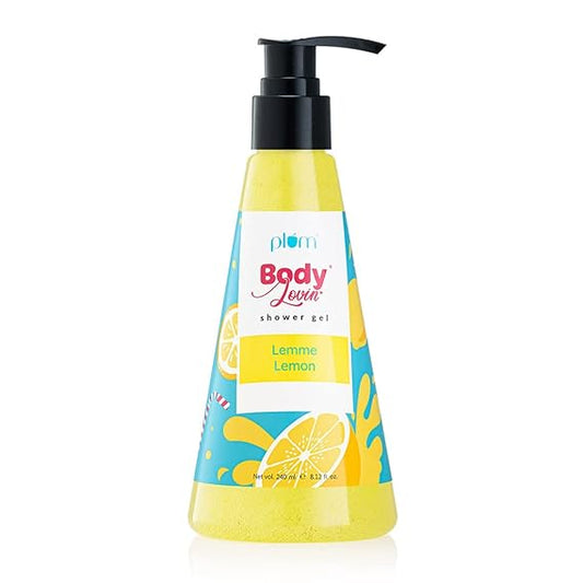 Plum BodyLovin' Lemme Lemon Shower Gel| Sulphate-free Bodywash for all-skin types | Fruity Lemon Fragrance for Soft Skin | Nourishing Body Cleanser for long lasting freshness