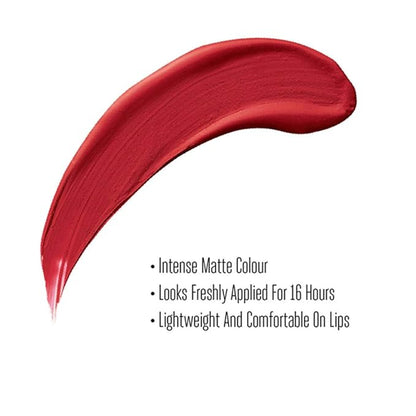 Lakme Forever Matte Liquid Lip Colour, Red Carpet, Long Lasting Liquid Lipstick, Lightweight & Comfortable - Smudge Proof, Non Transferable, 5.6 ml