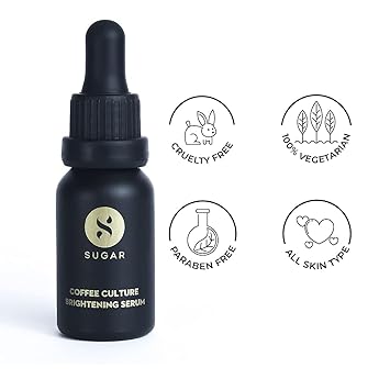 PACK OF 2 SUGAR Cosmetics - Coffee Culture - Brightening Serum with Coffee Extracts - Lighens Spots and Blemishes, Hydrates Skin, Light-weight Formulation