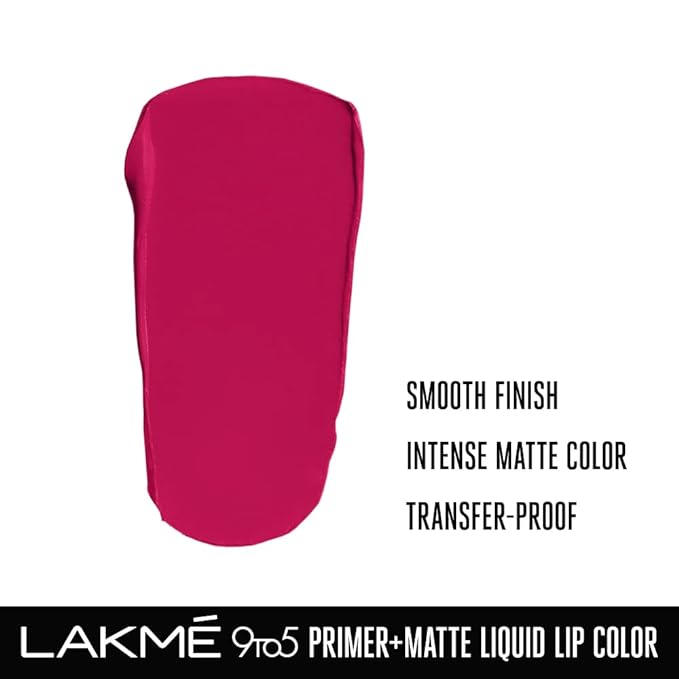 Lakmé 9to5 Primer + Matte Liquid Lip Color MP2 Power Pink