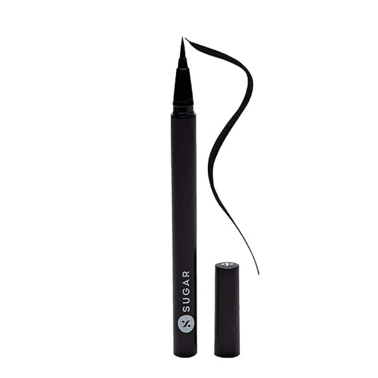 SUGAR Cosmetics - Arrested For Overstay - Waterproof Eyeliner - 01 I'll Be Black (Black Eyeliner) - Quick Drying, 100% Waterproof Eye Liner with Matte Finish