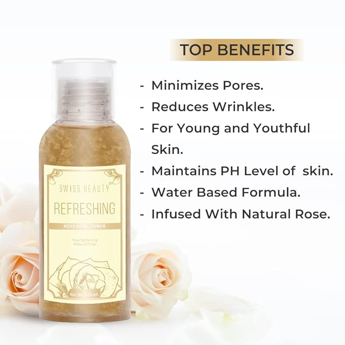 Swiss Beauty Rose Petal Toner, Face Care, 120Ml