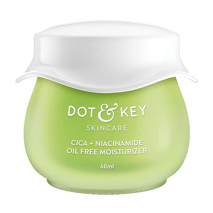 Dot & Key CICA + Niacinamide Oil-Free Face Moisturizer for Calm, Acne Free Hydrated Skin | Fades Acne Scars & Dark Spots, Soothes Redness & Irritation | For Oily, Acne Prone & Sensitive Skin | 60ml Jar