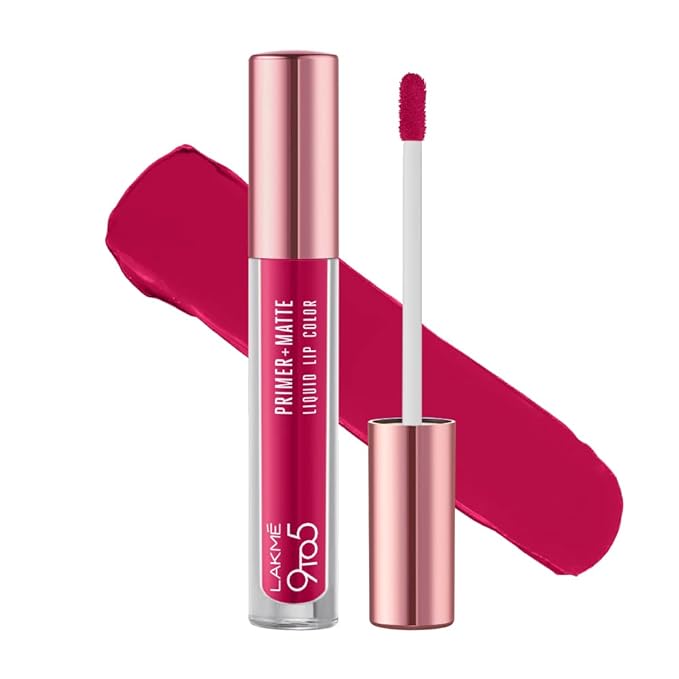 Lakmé 9to5 Primer + Matte Liquid Lip Color MB3 Strong Espresso