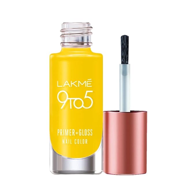 Lakmé 9To5 Primer + Glossy Finish Nail Colour, Summer Blue,6 Ml