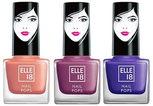 Elle18 Nail Pops Nail Color 159 & Elle18 Matte, Glossy Finish Nail Pops Color 161, 161, 5 Ml & Elle18 Nail Pops Nail Color 163, Glossy & Matte Finish, 5ml