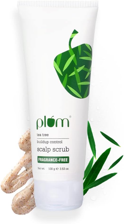 Plum Tea Tree Buildup Control Scalp Scrub | Reduces Dandruff, Exfoliates & Soothes Scalp | For All Hair Types | 100% Sulphate & Silicone-Free | 100% Vegan, Transparent