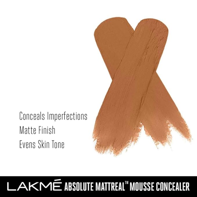 Lakme Absolute Mattereal Mousse Concealer, Walnut, 9 g