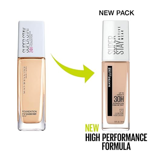 Maybelline New York Super Stay Full Coverage Active Wear Liquid Foundation , Matte Finish with 30 HR Wear, Transfer Proof, 112, Natural Ivory, 30ml