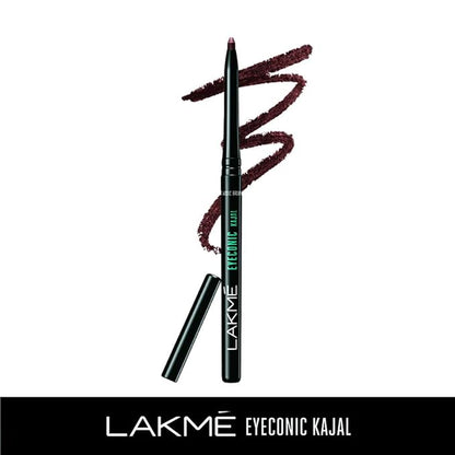 Lakme Eyeconic Kajal, Classic Brown Colour, Matte Kohl Liner in a Twist Up Pencil - Waterproof, Smudge Proof & Long Lasting Eye Makeup, 0.35 g