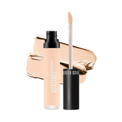 Swiss Beauty Liquid Light Weight Concealer With Full Coverage |Easily Blendable Concealer For Face Makeup With Matte Finish | Shade- Medium - Yellow, 6G