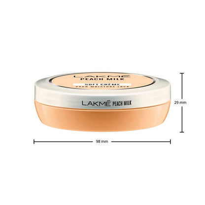 Lakme Peach Milk Soft Creme Moisturizer, Lightweight Face Cream, Non Sticky, Locks Moisture For 24 Hours For Soft And Glowing Skin, 100 g